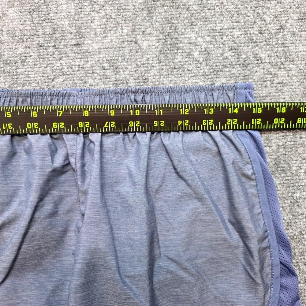 Nike Dri-FIT Women's Large Blue Heathered Running Shorts 3 Inseam Mesh Inset Gym
